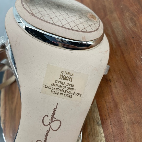 JESSICA SIMPSON Womens Silver 1" Platform Embla Toe Stiletto Heeled Sandal 9.5 M - Picture 9 of 10